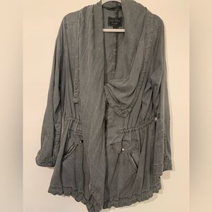 SALE Lucky Brand ~ Zip-Up Drawstring Jacket Utility/Cargo Cotton Tencel XL